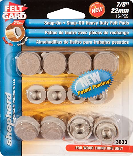 FELT-SNAP-ON/OFF RPLCMNT PADS 8 Pcs 