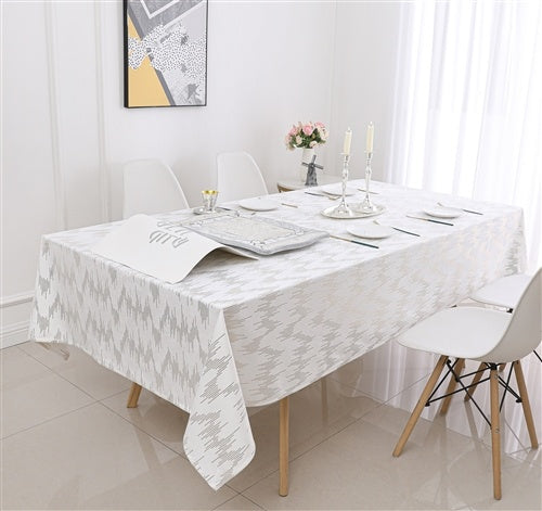 Tablecloth Velvet TC1400 - White. Dotted Gold foil Print. 70/144