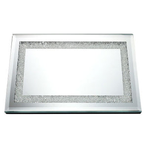 GS5510 Mirror Tray With Diamonds 13.8x9.8"