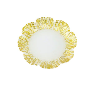 CDG519 Flower Shaped Plates-Scalloped-Gold-6.25"D