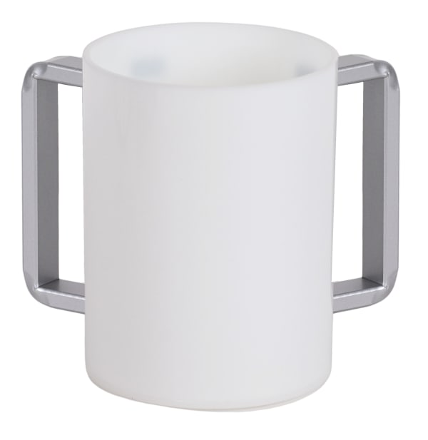 59620 Acrylic Washing Cup White - Silver Handle 5