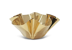 VB4899 Gold Crushed Bowl - 13.5"D