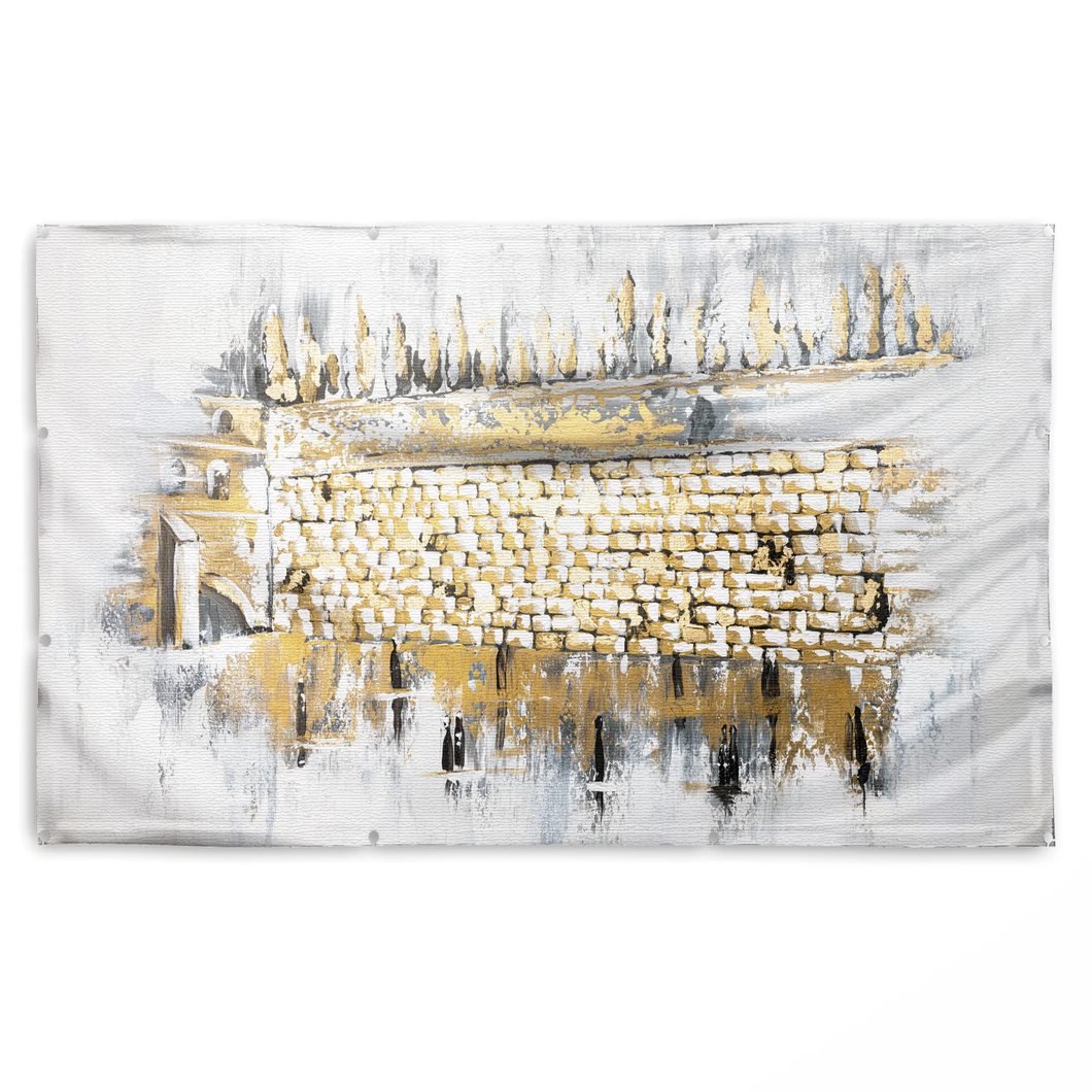 SD-VP-PA-ZA-KO-3-12x7  Vinyl Print Sukkah Decoration - Kosel At Winter - 12x7