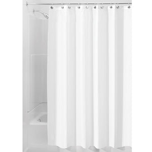 InterDesign Fabric Waterproof Shower Curtain Liner, White