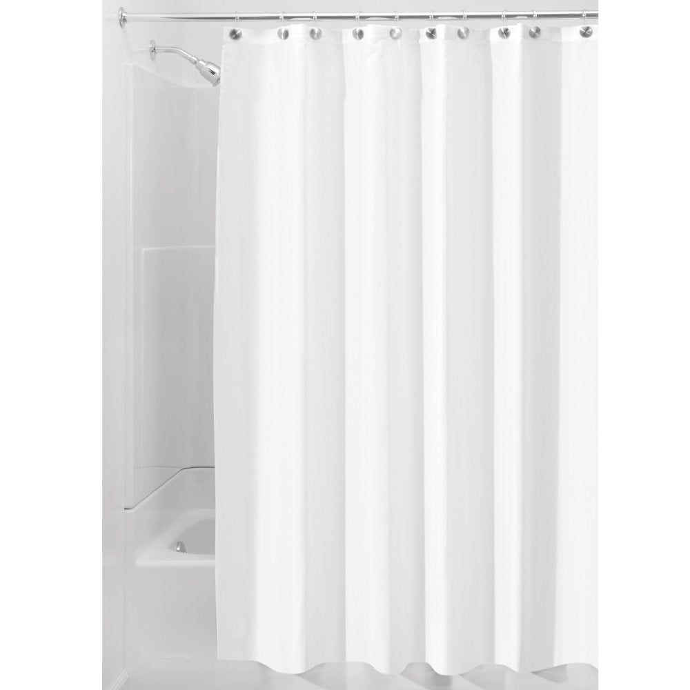 InterDesign Fabric Waterproof Shower Curtain Liner, White