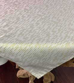 MD11G- 70x144. SPILL PROOF MODERN LOOK WHITE/GOLD TABLECLOTH