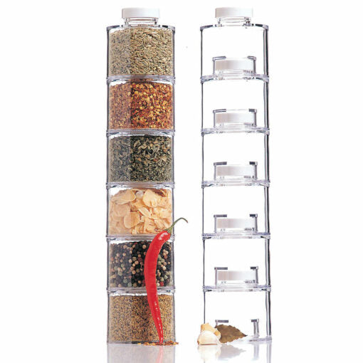 SPICE TOWER, Self Stacking Spice Bottles, Set/6