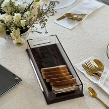 Load image into Gallery viewer, J-TNP-WD Lucite &amp; Wood Look Challah Tray
