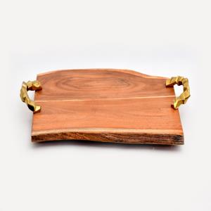 15974 Wood Tray w/Handle