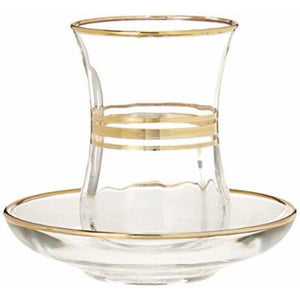 4OZ Set of 6 LAV Glasses with Gold