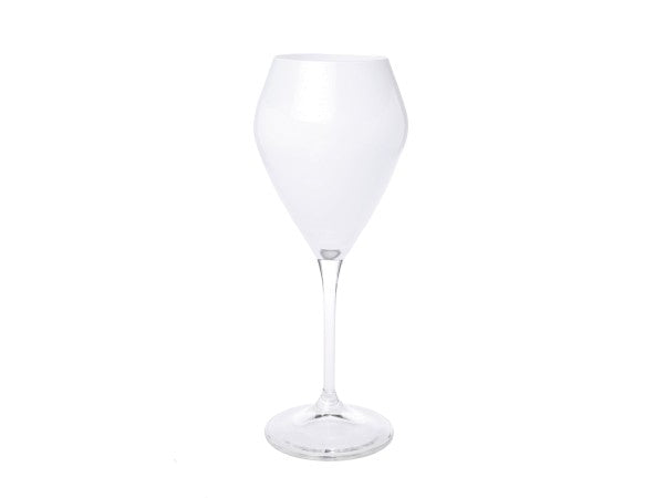 CWR818W V-Shaped Wine Glasses White with Clear Stem