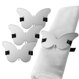 NW-BU-S Napkin Wrap - Butterfly Silver- Set of 4