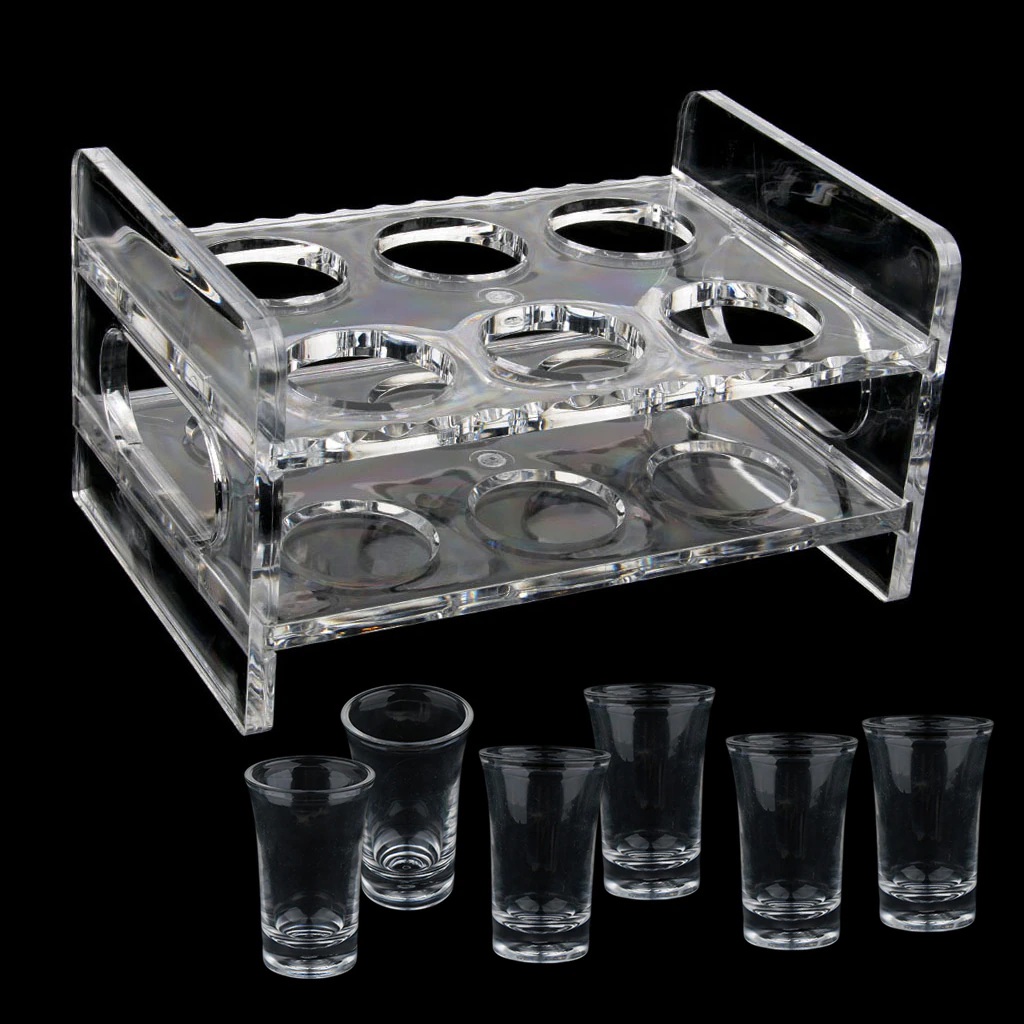 TD-SGSWAH-001Shot  Glass Set With Acrylic Holder Set Of 6