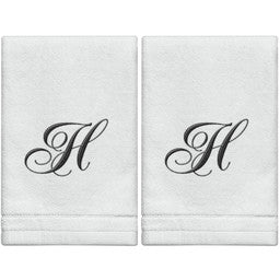 MWH-07197 H - Cotton velour monogram towel () - White/Black