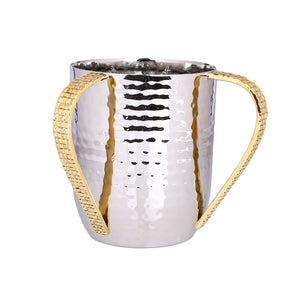 JMGW90 Stainless Steel Wash Cup with Mosaic Handles - 4"D x 5"H