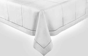 HEMKK HMSQ-72x144 HEMSTITCH SQUARE BOX TABLECLOTH 72x144