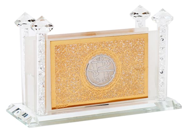 181021 Crystal Match Box Standing -combined Gold and Silver plate