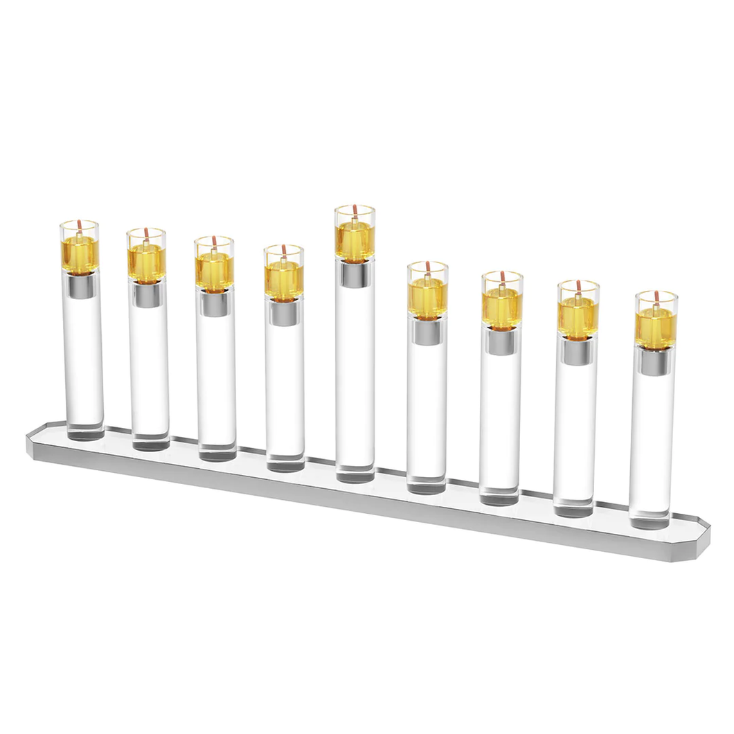 MNT01S Tube Menorah - Siver