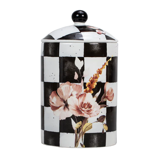 K-PJCB-M Porcelain Checkered Jar Medium
