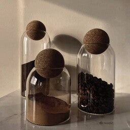 Glass Canister Set Round Cork Top