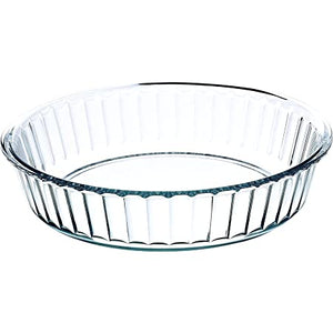 Simax 10.25 inch 2.25 qt Fluted Glass Baking Dish