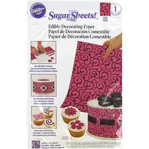 Wilton Pink/Black Scrolls Sugar Sheet