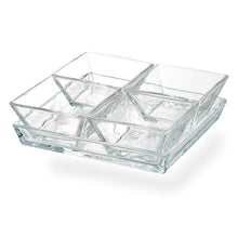 Load image into Gallery viewer, 11917 Cortland 4-Section Glass Serving Tray
