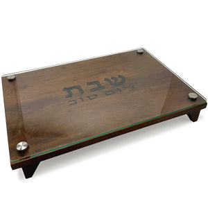 50891 • Wood Glass Raised Challah Board