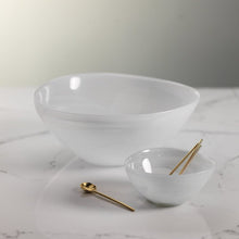 Load image into Gallery viewer, TK-124 Small Monte Carlo Alabaster Glass Bowl - White
