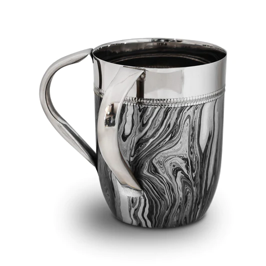 J-WCSS-SWR/SL Stainless steel wash cup w silver swirls