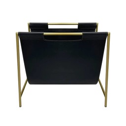349852BE Becki Owens Classic Metal and Leather Magazine Holder