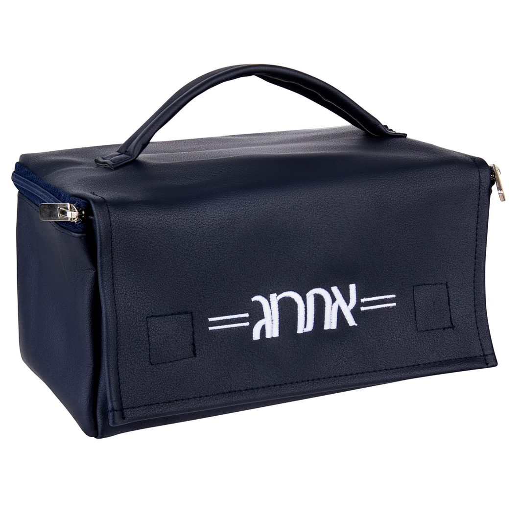 PU-EB-TE-N PU Leather Esrog Bag -  Navy