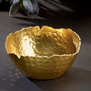 16013 Gilded Hammered Bowl, Sm