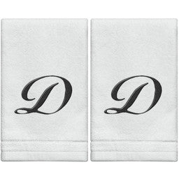 MWD-07193 D - Cotton velour monogram towel () - White/Black