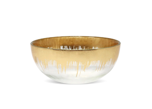 CB4862 Glass Dessert Bowl with Gold Brushed Rim