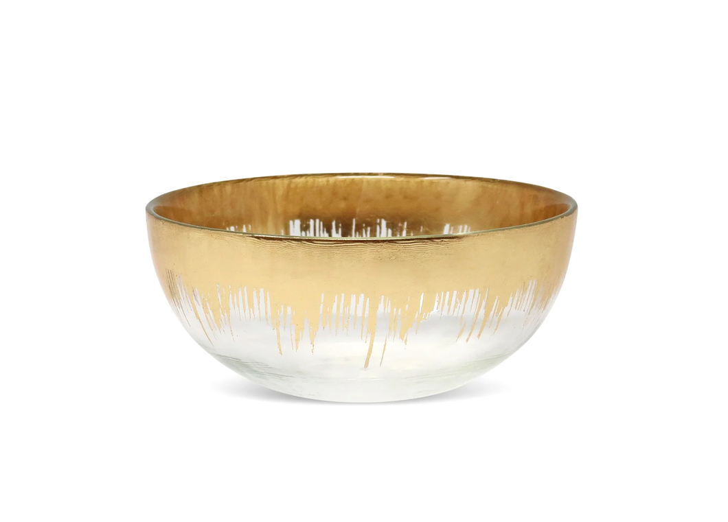 CB4862 Glass Dessert Bowl with Gold Brushed Rim