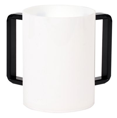 57186 Acrylic wash cup  White with black handles